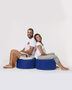 Atelier Del Sofa Round Pouf - Blue
